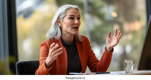 Senior Businesswoman Giving Presentation