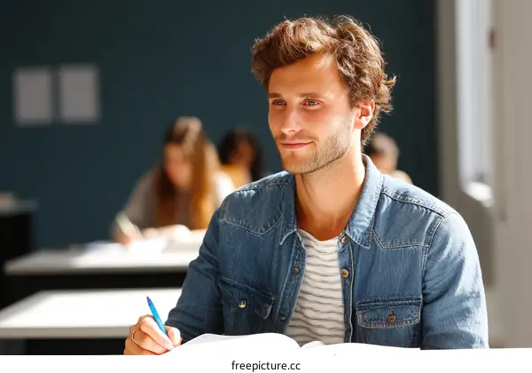 Focused Student in Classroom