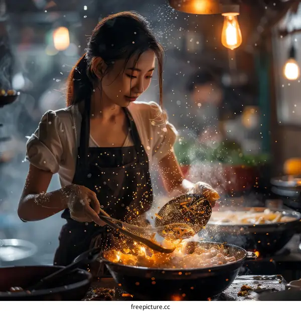 Fiery Wok Stir-Fry: Chinese Cooking in Action