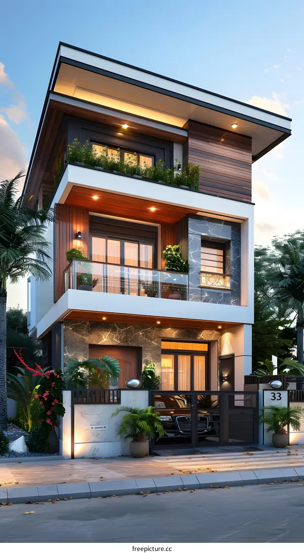 Modern three-story house