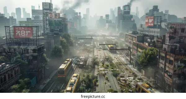 Abandoned Cityscape: A Post-Apocalyptic World