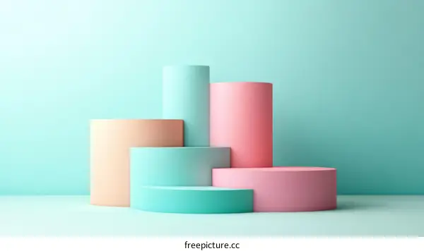 Pastel Color Geometric Shapes Display Stand