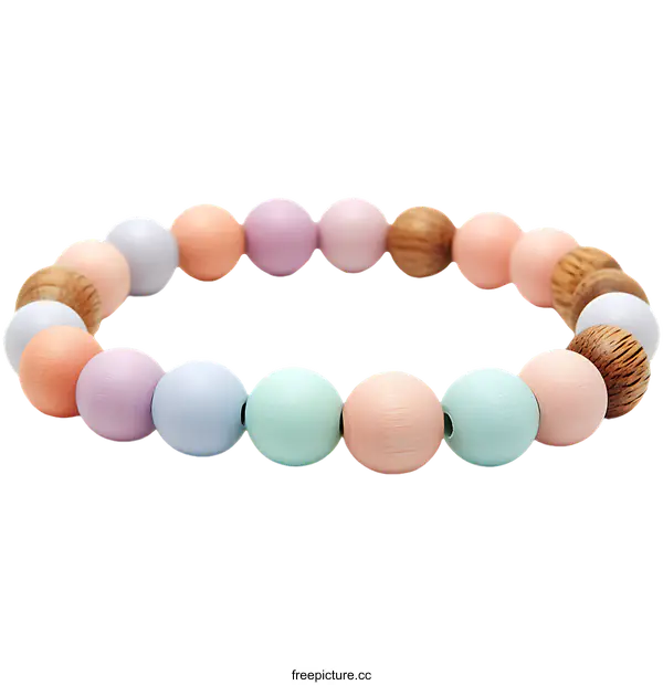 [Transparent Background PNG]Colorful Wooden Bead Bracelet
