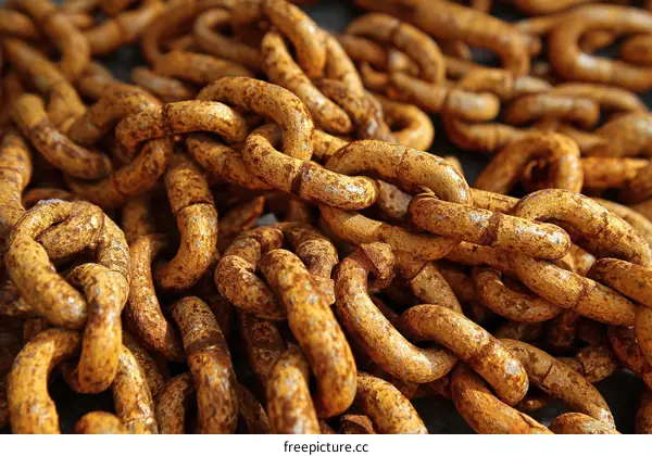 Rusty Metal Chain Texture Close Up