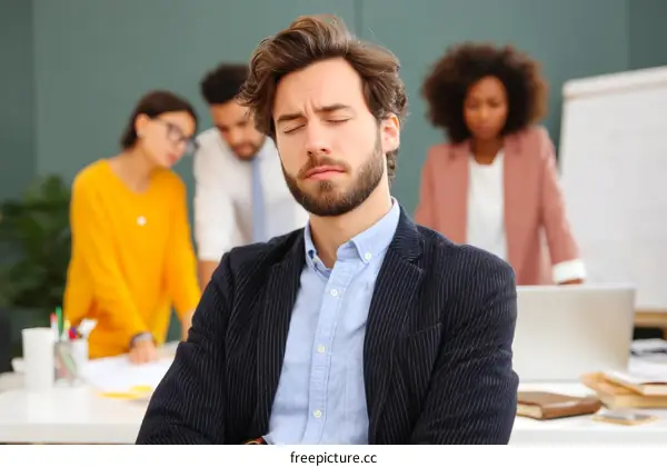 Business Meeting Disengaged Man in Office
