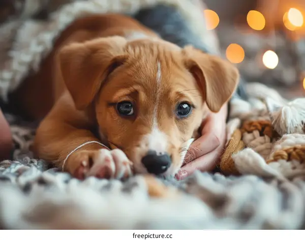 Adorable Puppy with Big Eyes and Playful Tongue