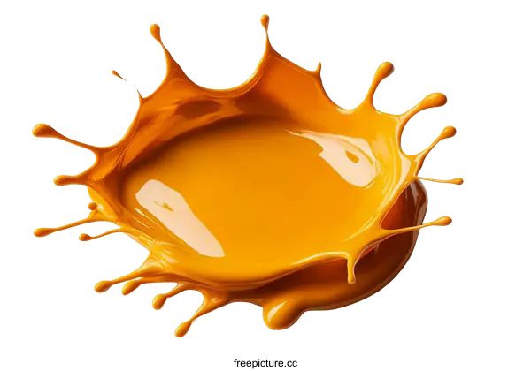 [Transparent Background PNG]Orange Splash Paint Splatter Abstract Art