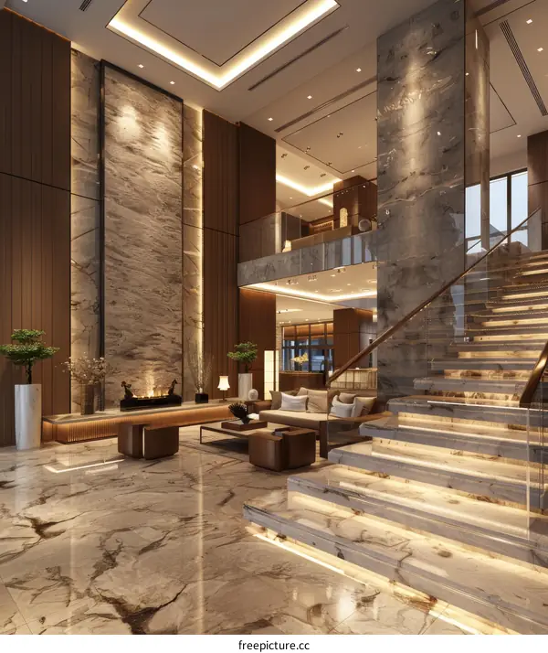 Modern Ambiance Hotel Lobby Interior