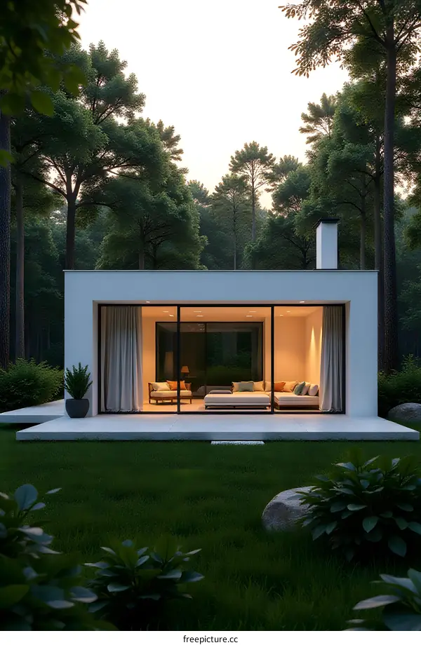 Modern Minimalist House in Forest