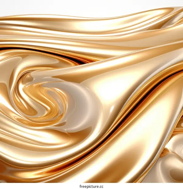 Abstract Liquid Gold Wave Background