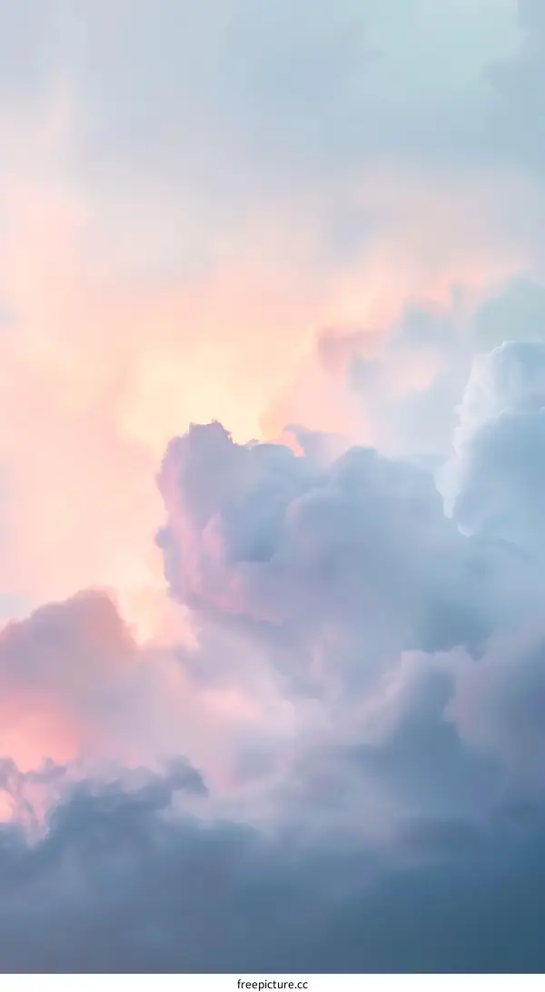 Soft Pastel Clouds in a Dramatic Sky