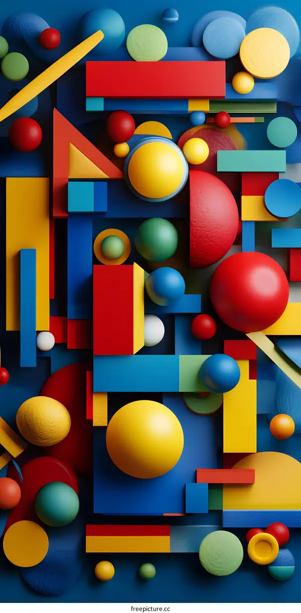 Abstract 3D Shapes in Vibrant Colors