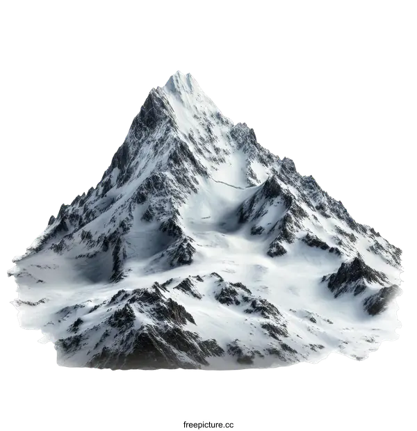 [Transparent Background PNG]Majestic Snow-Capped Mountain Peak