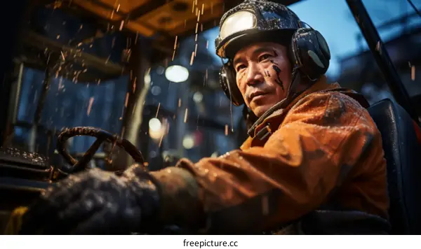 Coal Miner Toiling Underground