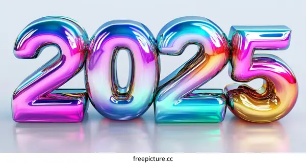 Colorful 2025 New Year Illustration