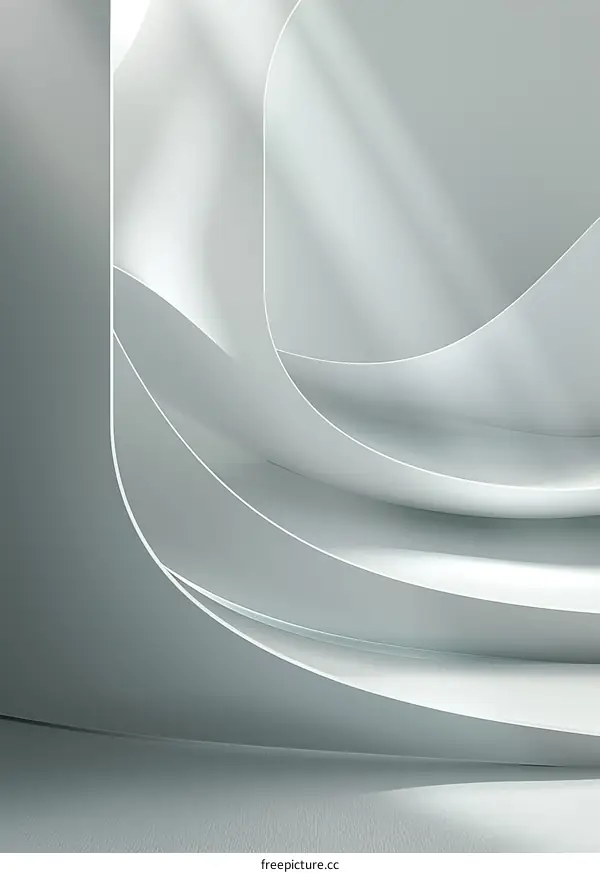 Minimalist Architecture - White Curved Structure with Soft Light