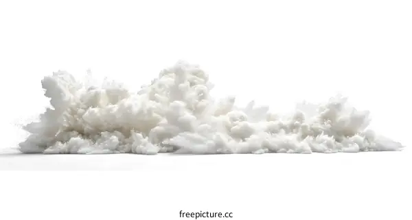 White Powder Explosion Isolated on White Background