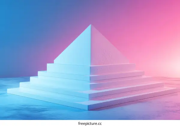Abstract Pyramid Shaped Steps Display