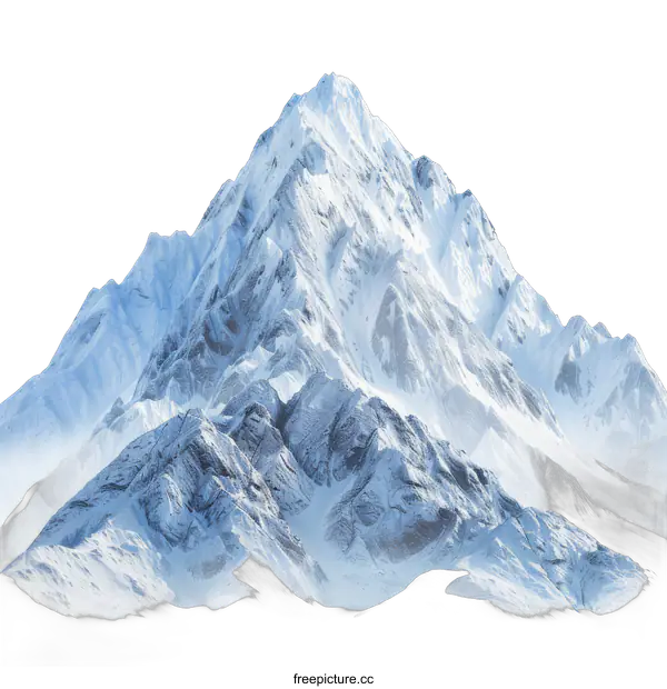 [Transparent Background PNG]A majestic snow capped mountain towering above the clouds