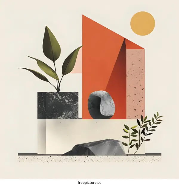 geometric shapes and plants