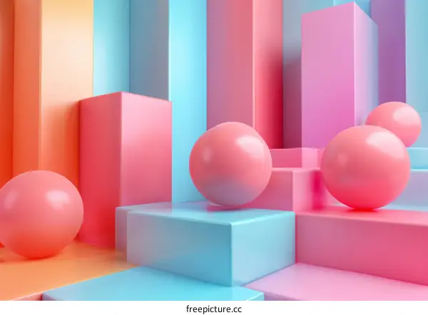 Colorful Geometric Shapes and Forms for Product Display