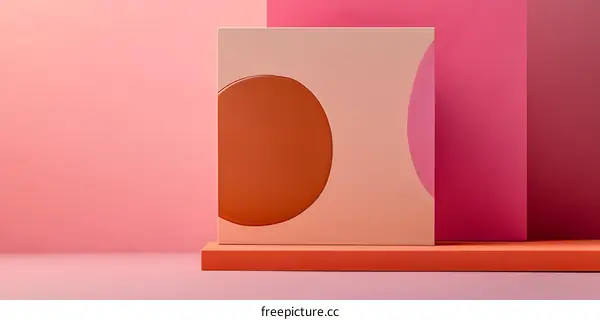 Abstract Geometric Shapes Background Design with Pink and Orange Colors