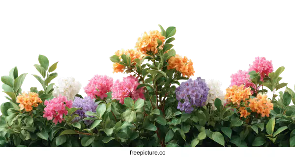 [Transparent Background PNG]Colorful Azalea Blossoms Border Design
