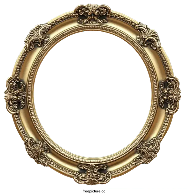 [Transparent Background PNG]Ornate Gold Picture Frame Design