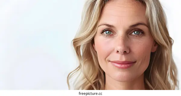 Close up portrait of a beautiful middle aged woman