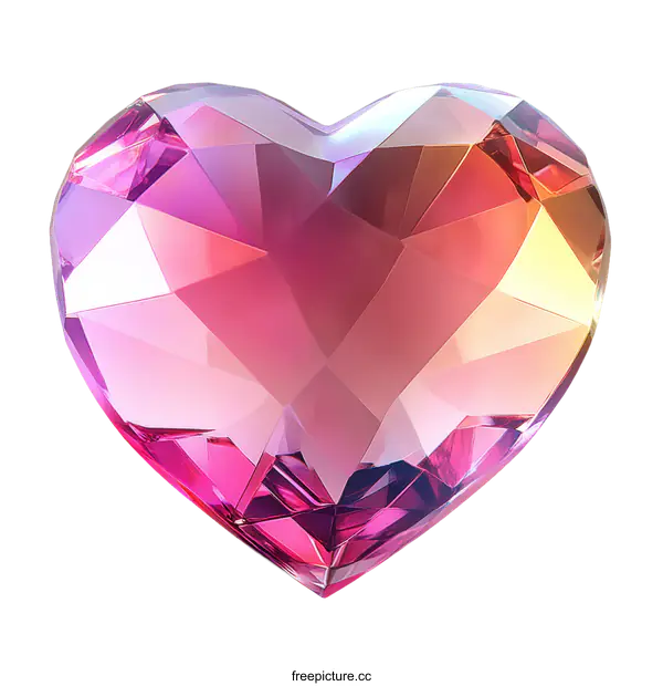 [Transparent Background PNG]Beautiful Pink Heart-Shaped Crystal Gemstone