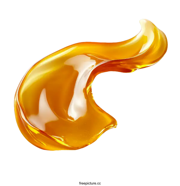 [Transparent Background PNG]Golden Honey Drizzle Texture Close Up