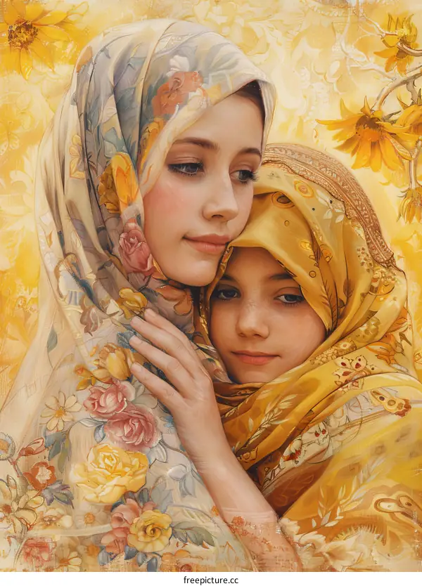 Two Uzbek girls in traditional dress