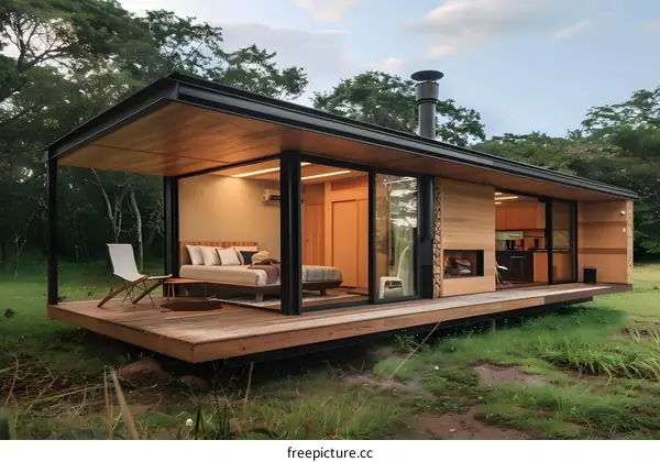 Modern Minimalist Cabin With Wood Exterior