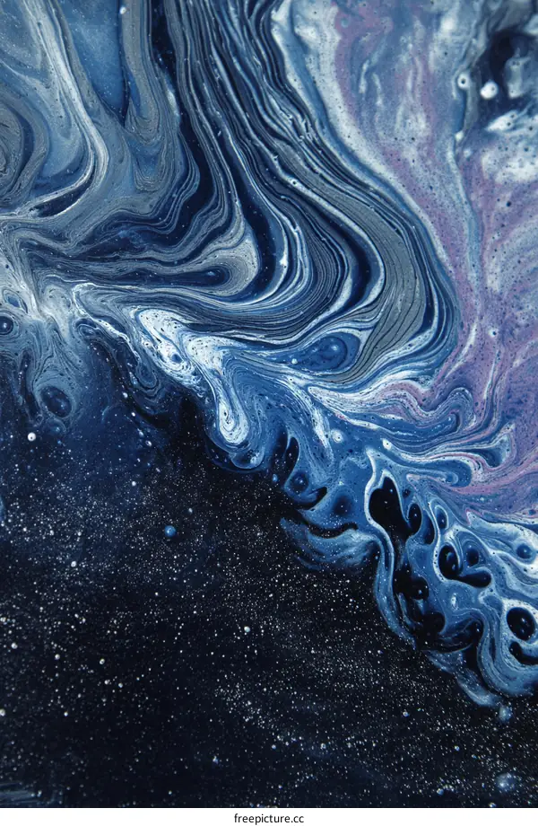 Abstract Blue and Grey Fluid Art