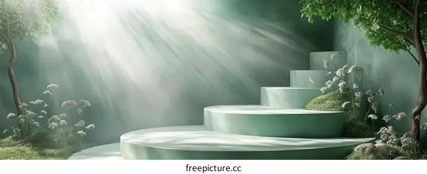 Green Forest Scene Product Display