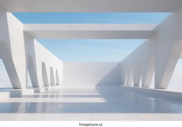 Modern White Concrete Architecture with Geometric Design