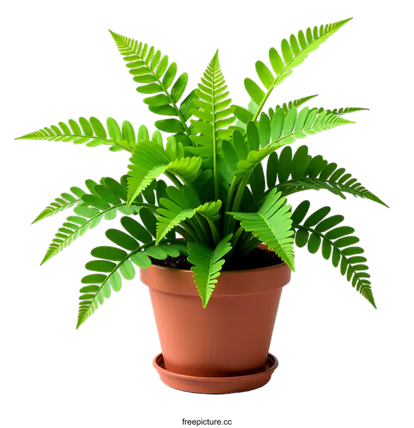 [Transparent Background PNG]Potted Fern Plant Illustration