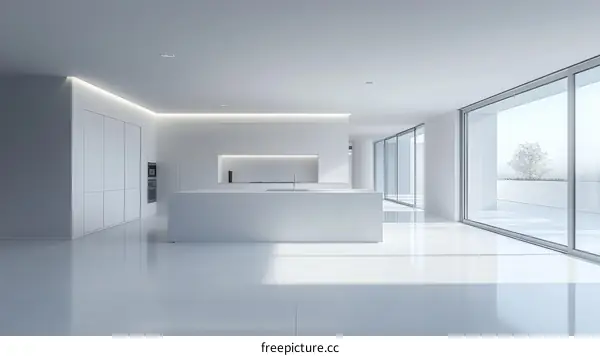 Modern Minimalist White Kitchen Interior Design