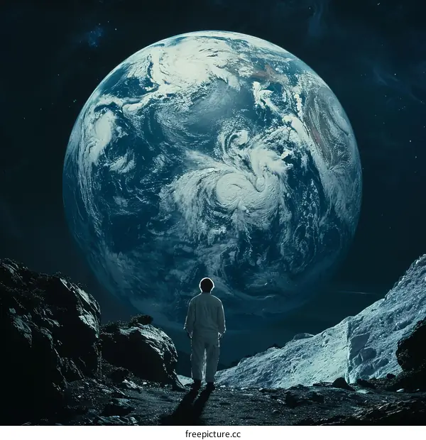 Earthrise from the Moon's Surface