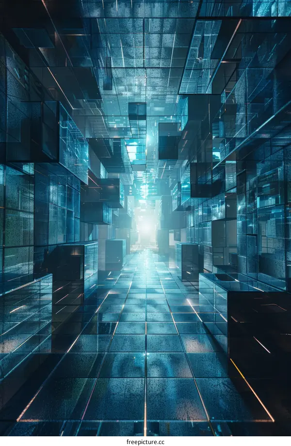 Blue Sci-Fi Tunnel: A Futuristic Corridor