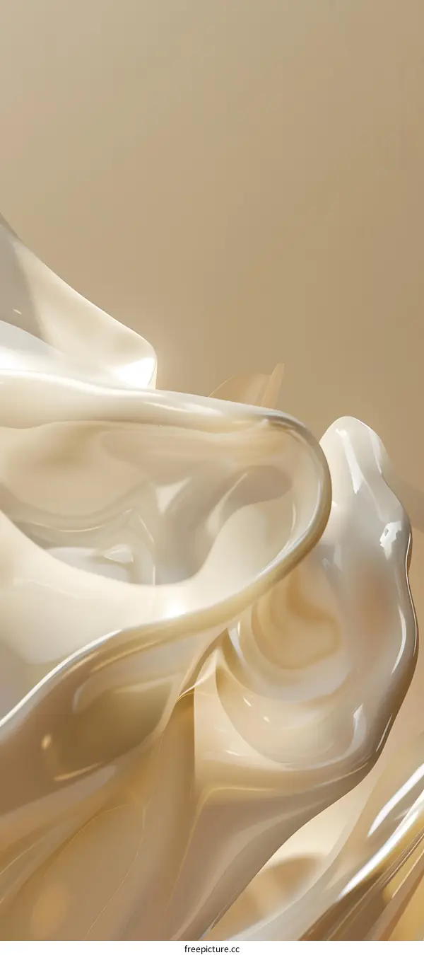 abstract 3d render of a smooth liquid surface