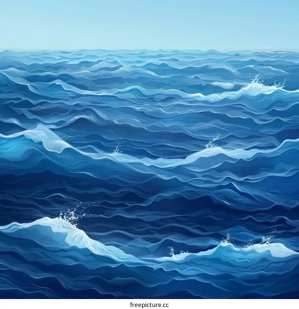 Blue Ocean Waves Illustration