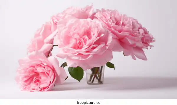 Pink Roses in a Glass Vase