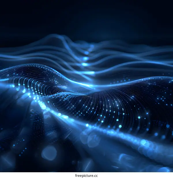 Abstract Blue Wave Technology Background