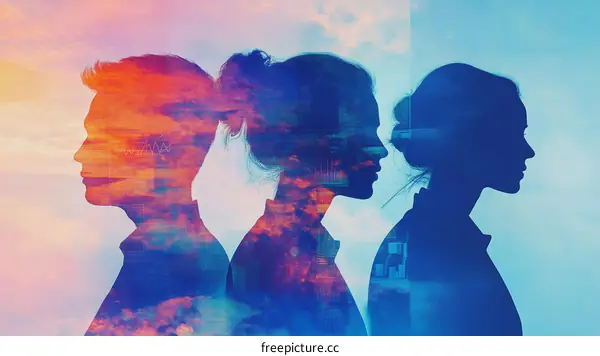 Silhouette Composition of Diverse People