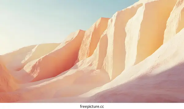 Abstract Landscape with White Cliffs and Blue Sky