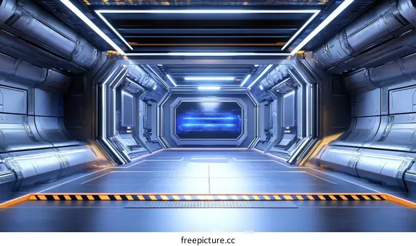 Futuristic Corridor with Advanced Technology