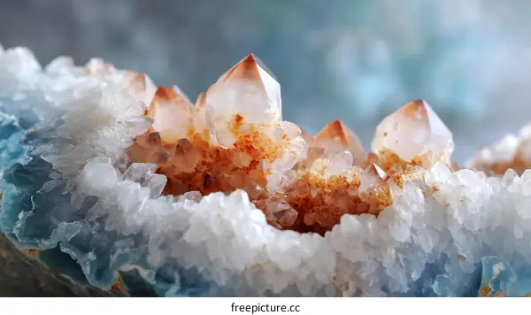 Close-up of a Cluster of Quartz Crystals