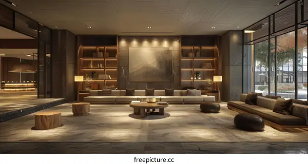 Modern Asian Style Lobby Interior Design