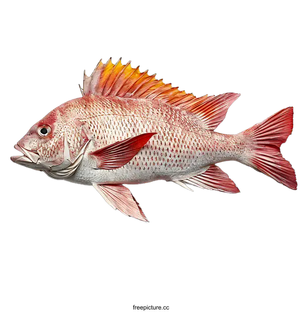 [Transparent Background PNG]Red Snapper Fish on White Background